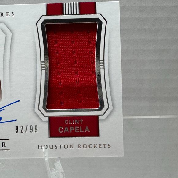 National Treasures Clint Capela Houston Rockets Game Worn Patch Auto /99 - Picture 3 of 5
